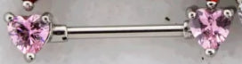 GEM HEART NIPPLE BARBELLS - 1 Pair