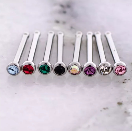 STEEL BEZEL SET NOSE BONE WITH PREMIUM CRYSTALS